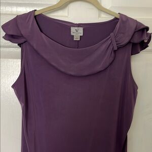 Purple Sleeveless Dress with Ruffle Detail